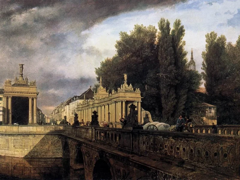 1801-Johann Philipp Eduard Gartner - Il ponte Konigsbrucke a Berlino